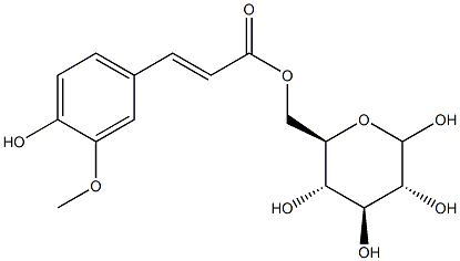 6-O-(3-Methoxy-4-hydroxy-trans-cinnamoyl)-D-glucopyranose 구조식 이미지
