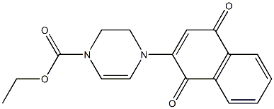 4-[(1,4-Dihydro-1,4-dioxonaphthalen)-2-yl]-1,2,3,4-tetrahydropyrazine-1-carboxylic acid ethyl ester 구조식 이미지