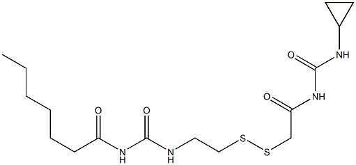 1-Heptanoyl-3-[2-[[(3-cyclopropylureido)carbonylmethyl]dithio]ethyl]urea 구조식 이미지