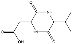 3,6-Dioxo-5-isopropyl-2-piperazineacetic acid Structure