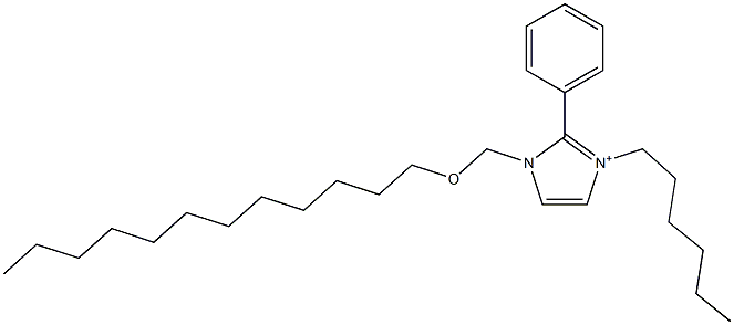 3-Hexyl-2-phenyl-1-[(dodecyloxy)methyl]-1H-imidazol-3-ium 구조식 이미지