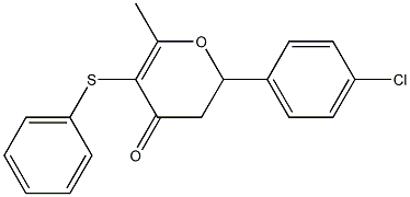 2-(p-Chlorophenyl)-6-methyl-5-phenylthio-2,3-dihydro-4H-pyran-4-one Structure