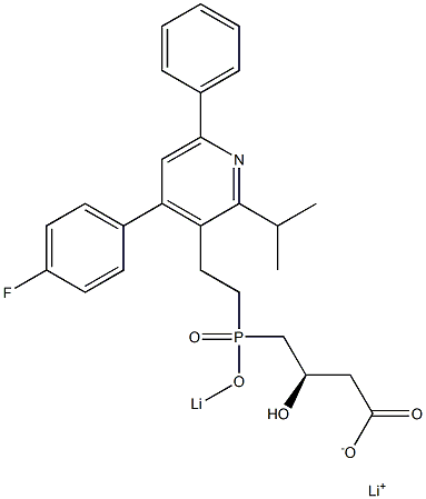 (3R)-4-[[2-[4-(4-Fluorophenyl)-2-isopropyl-6-phenyl-3-pyridinyl]ethyl]lithiooxyphosphinyl]-3-hydroxybutyric acid lithium salt Structure