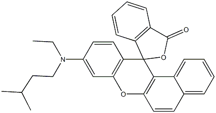 9-(N-Ethyl-N-isopentylamino)spiro[12H-benzo[a]xanthene-12,3'-phthalide] 구조식 이미지