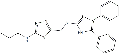 5-[[(4,5-Diphenyl-1H-imidazol-2-yl)thio]methyl]-2-(propylamino)-1,3,4-thiadiazole 구조식 이미지