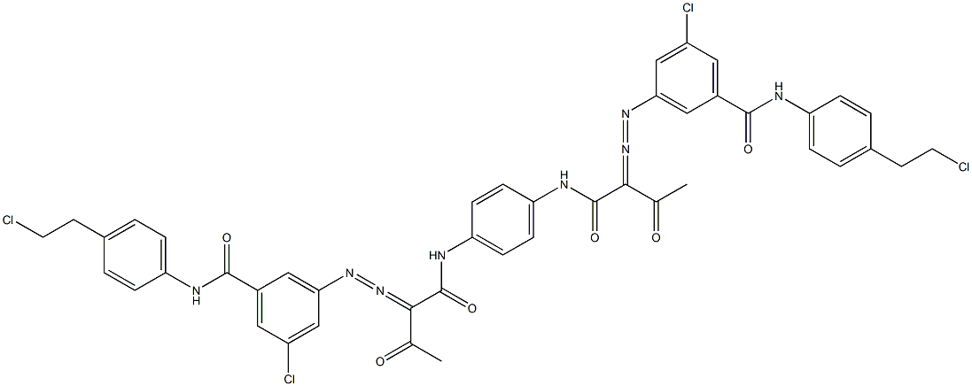 3,3'-[1,4-Phenylenebis[iminocarbonyl(acetylmethylene)azo]]bis[N-[4-(2-chloroethyl)phenyl]-5-chlorobenzamide] Structure