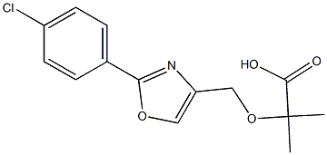 2-[[2-(4-Chlorophenyl)-4-oxazolyl]methoxy]-2-methylpropionic acid 구조식 이미지