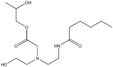 [N-(2-Hexanoylaminoethyl)-N-(2-hydroxyethyl)amino]acetic acid 2-hydroxypropyl ester 구조식 이미지