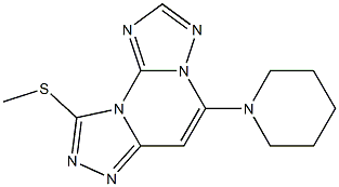 9-Methylthio-5-piperidinobis[1,2,4]triazolo[1,5-a:4',3'-c]pyrimidine 구조식 이미지