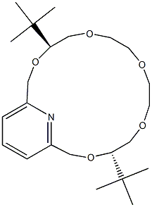 [4S,14S,(+)]-4,14-Di-tert-butyl-3,6,9,12,15-pentaoxa-21-azabicyclo[15.3.1]henicosa-1(21),17,19-triene 구조식 이미지