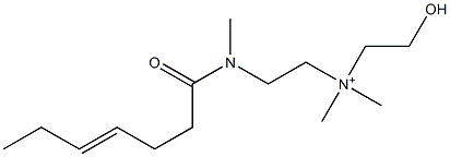 2-[N-(4-Heptenoyl)-N-methylamino]-N-(2-hydroxyethyl)-N,N-dimethylethanaminium 구조식 이미지