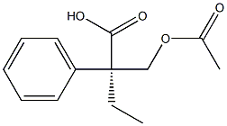 [R,(+)]-2-(Acetyloxymethyl)-2-phenylbutyric acid 구조식 이미지