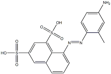 8-[(4-Amino-2-methylphenyl)azo]naphthalene-1,3-disulfonic acid 구조식 이미지