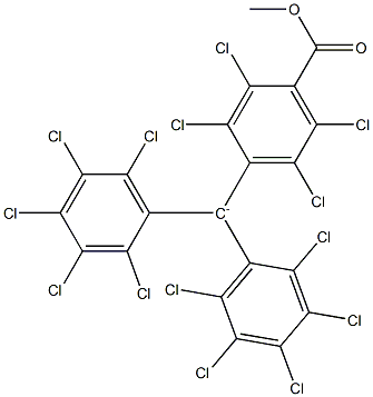 Bis(pentachlorophenyl)(4-(methoxycarbonyl)-2,3,5,6-tetrachlorophenyl)methanide 구조식 이미지