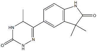 3,3-Dimethyl-5-[(2,3,4,5-tetrahydro-5-methyl-3-oxo-1,2,4-triazin)-6-yl]-1H-indol-2(3H)-one 구조식 이미지