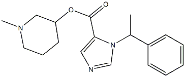 1-(1-Phenylethyl)-1H-imidazole-5-carboxylic acid 1-methyl-3-piperidinyl ester 구조식 이미지
