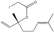 Iodoacetic acid (R)-1-ethenyl-1,5-dimethyl-4-hexenyl ester Structure