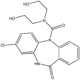 N,N-Bis(2-hydroxyethyl)-8-chloro-11-oxo-5,10-dihydro-11H-dibenzo[b,e][1,4]diazepine-5-carboxamide 구조식 이미지