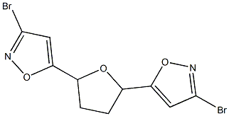 Tetrahydro-2,5-bis(3-bromoisoxazol-5-yl)furan 구조식 이미지