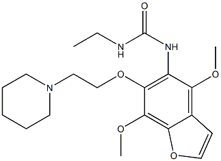 1-[4,7-Dimethoxy-6-(2-piperidinoethoxy)benzofuran-5-yl]-3-ethylurea 구조식 이미지