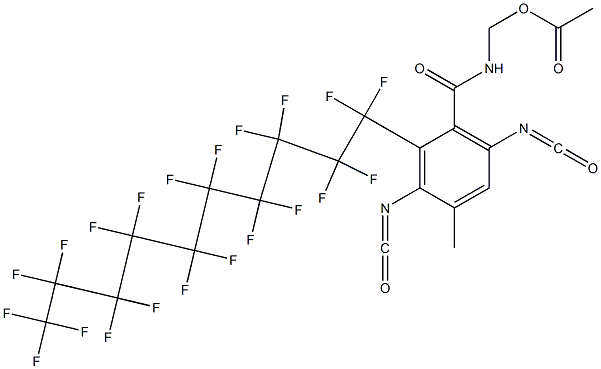 N-(Acetyloxymethyl)-2-(henicosafluorodecyl)-3,6-diisocyanato-4-methylbenzamide 구조식 이미지
