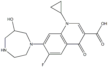 6-Fluoro-1-cyclopropyl-7-(6-hydroxy-1,4-diazacycloheptan-1-yl)-1,4-dihydro-4-oxoquinoline-3-carboxylic acid Structure