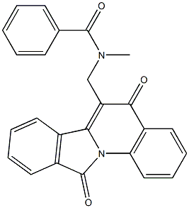 6-[[Methyl(benzoyl)amino]methyl]isoindolo[2,1-a]quinoline-5,11(5H)-dione 구조식 이미지