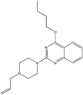 2-[4-(2-Propenyl)-1-piperazinyl]-4-butoxyquinazoline 구조식 이미지