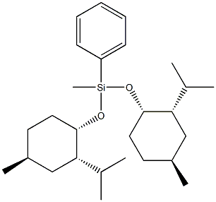 Methylbis[[(1S,2S,4S)-4-methyl-2-isopropylcyclohexyl]oxy]phenylsilane 구조식 이미지