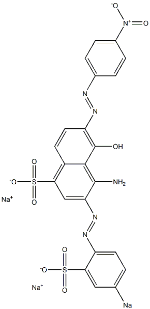 4-Amino-5-hydroxy-3-[(4-sodiosulfophenyl)azo]-6-[(4-nitrophenyl)azo]-1-naphthalenesulfonic acid sodium salt Structure