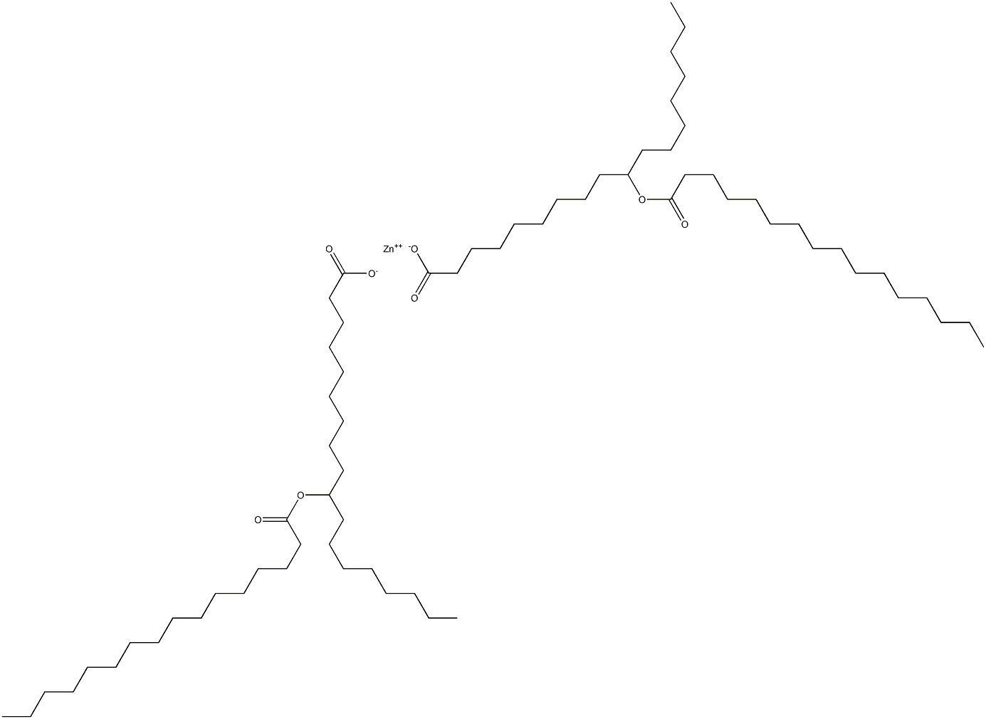 Bis(10-hexadecanoyloxyoctadecanoic acid)zinc salt Structure