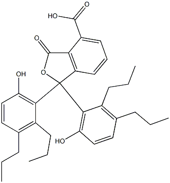 1,3-Dihydro-1,1-bis(6-hydroxy-2,3-dipropylphenyl)-3-oxoisobenzofuran-4-carboxylic acid 구조식 이미지