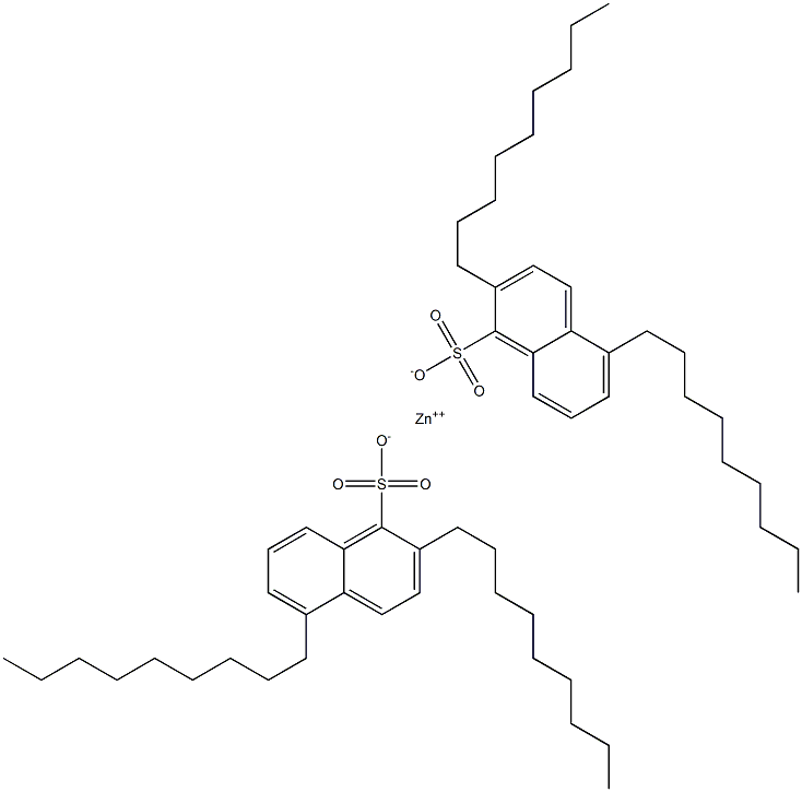 Bis(2,5-dinonyl-1-naphthalenesulfonic acid)zinc salt Structure