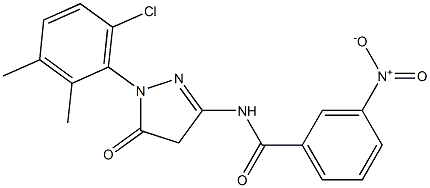 1-(6-Chloro-2,3-dimethylphenyl)-3-(3-nitrobenzoylamino)-5(4H)-pyrazolone 구조식 이미지