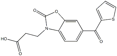 2-Oxo-6-(2-thienylcarbonyl)-3(2H)-benzoxazolepropionic acid 구조식 이미지