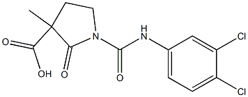1-[[(3,4-Dichlorophenyl)amino]carbonyl]-2-oxo-3-methylpyrrolidine-3-carboxylic acid 구조식 이미지