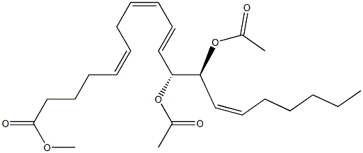 (5Z,8Z,10E,12R,13S,14Z)-12,13-Diacetoxy-5,8,10,14-icosatetraenoic acid methyl ester 구조식 이미지