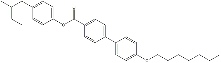 4'-(Heptyloxy)-4-biphenylcarboxylic acid p-(2-methylbutyl)phenyl ester 구조식 이미지