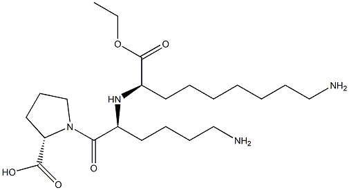 (R)-2-[[(S)-1-[[(2S)-2-Carboxypyrrolidin-1-yl]carbonyl]-5-aminopentyl]amino]-9-aminononanoic acid 1-ethyl ester 구조식 이미지