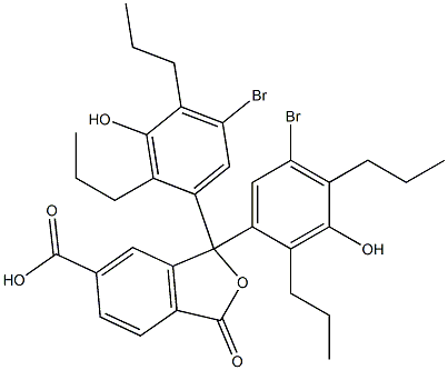1,1-Bis(5-bromo-3-hydroxy-2,4-dipropylphenyl)-1,3-dihydro-3-oxoisobenzofuran-6-carboxylic acid 구조식 이미지