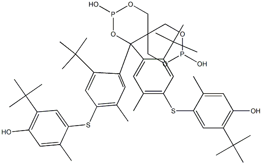 1,1-Bis[4-[(5-tert-butyl-4-hydroxy-2-methylphenyl)thio]-2-tert-butyl-5-methylphenyl]-2,4,8,10-tetraoxa-3,9-diphosphaspiro[5.5]undecane-3,9-diol Structure