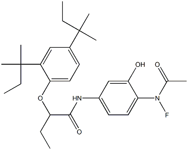 2-(Fluoroacetylamino)-5-[2-(2,4-di-tert-amylphenoxy)butyrylamino]phenol 구조식 이미지