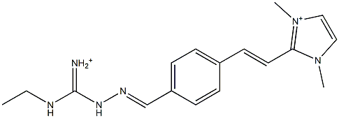 1,3-Dimethyl-2-[2-[4-[2-[iminio(ethylamino)methyl]hydrazonomethyl]phenyl]ethenyl]-1H-imidazol-3-ium Structure