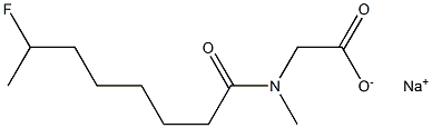 N-(7-Fluorooctanoyl)-N-methylglycine sodium salt 구조식 이미지