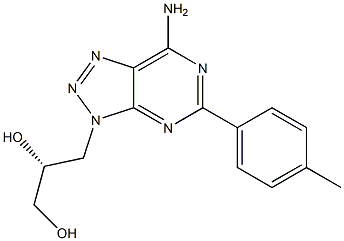 (R)-3-[7-Amino-5-(p-tolyl)-3H-1,2,3-triazolo[4,5-d]pyrimidin-3-yl]propane-1,2-diol 구조식 이미지