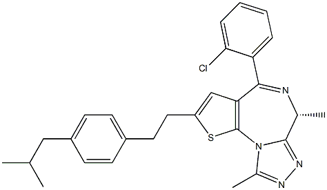(6R)-4-(2-Chlorophenyl)-2-[2-[4-(2-methylpropyl)phenyl]ethyl]-6,9-dimethyl-6H-thieno[3,2-f][1,2,4]triazolo[4,3-a][1,4]diazepine Structure