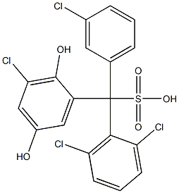 (3-Chlorophenyl)(2,6-dichlorophenyl)(3-chloro-2,5-dihydroxyphenyl)methanesulfonic acid 구조식 이미지