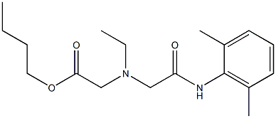 2-[N-Ethyl-N-(butoxycarbonylmethyl)amino]-N-(2,6-dimethylphenyl)acetamide 구조식 이미지