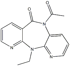 5,11-Dihydro-5-acetyl-11-ethyl-6H-dipyrido[3,2-b:2',3'-e][1,4]diazepin-6-one 구조식 이미지