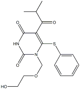 1-(2-Hydroxyethoxymethyl)-6-phenylthio-5-isobutyryluracil 구조식 이미지